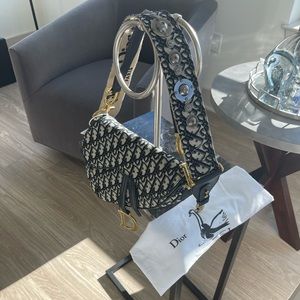Authentic Christian Dior Saddle Bag with Handle